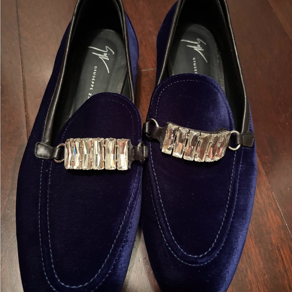 Giuseppe Zanotti Blue Velvet “Veronica” loafers. Size 40.5 or 8.5.